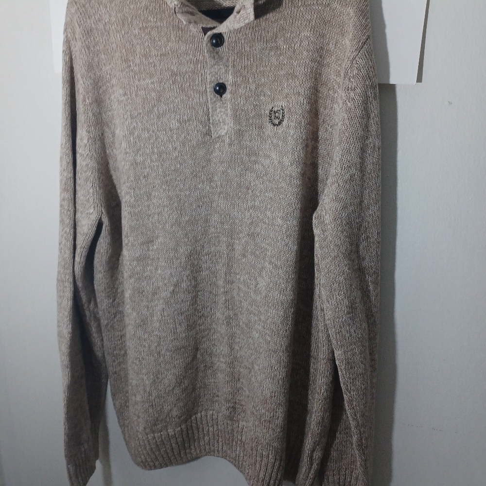 Chaps Mens 100% Cotton Patch Sleeves Pullover Sweater Pre-owned Size XLT